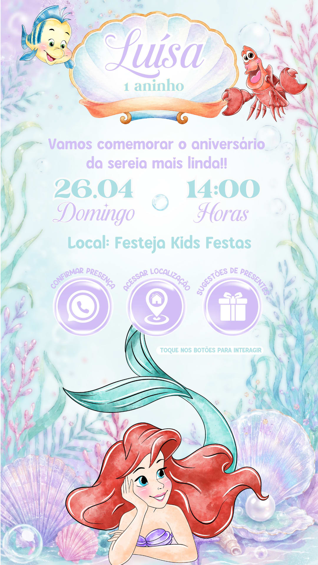 Convite Interativo - Ariel — imagem principal